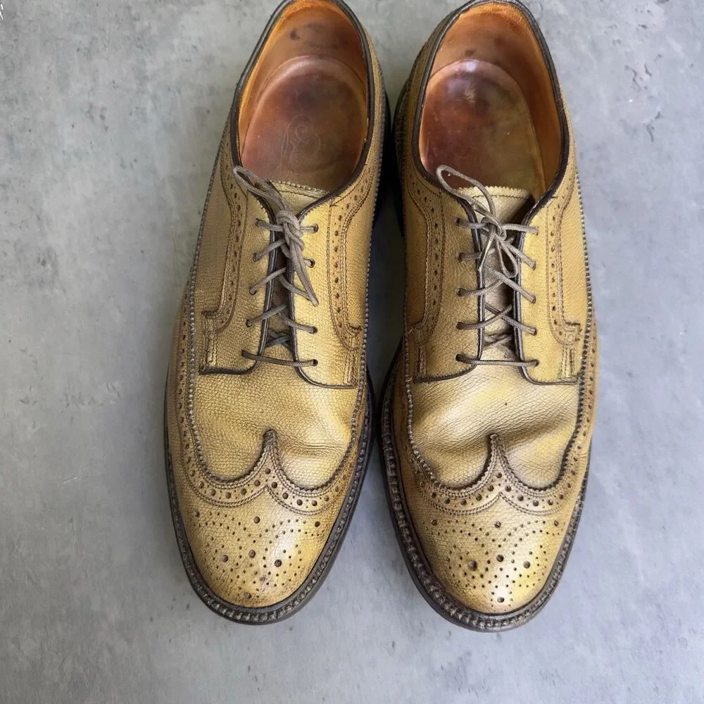 Vintage 1974 Florsheim Imperial Kenmoor 93631 Golden Harvest Longwing Brogue 9C